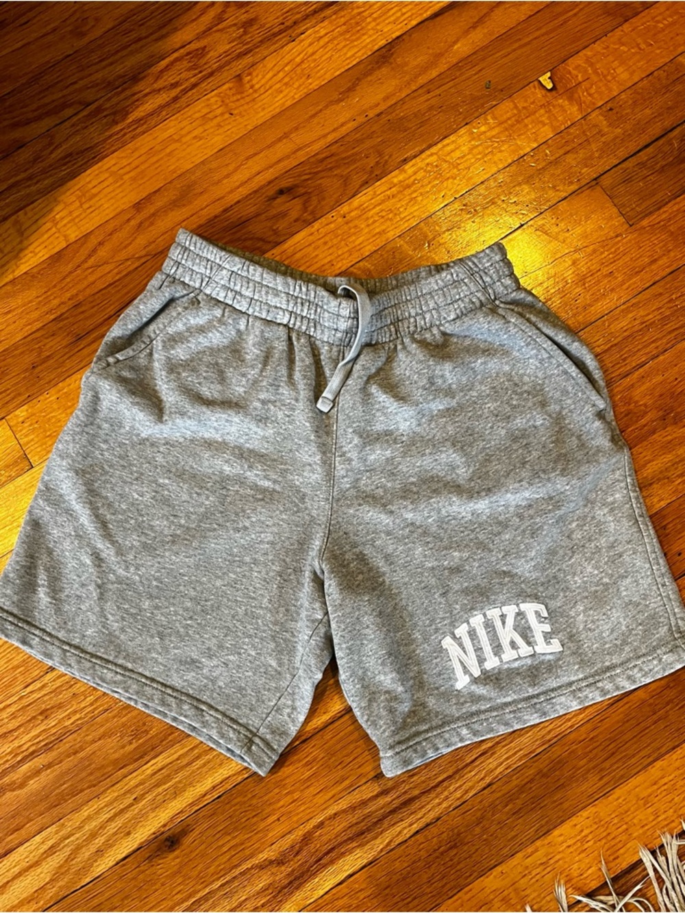Nike Boys Gray Logo Fleece Shorts